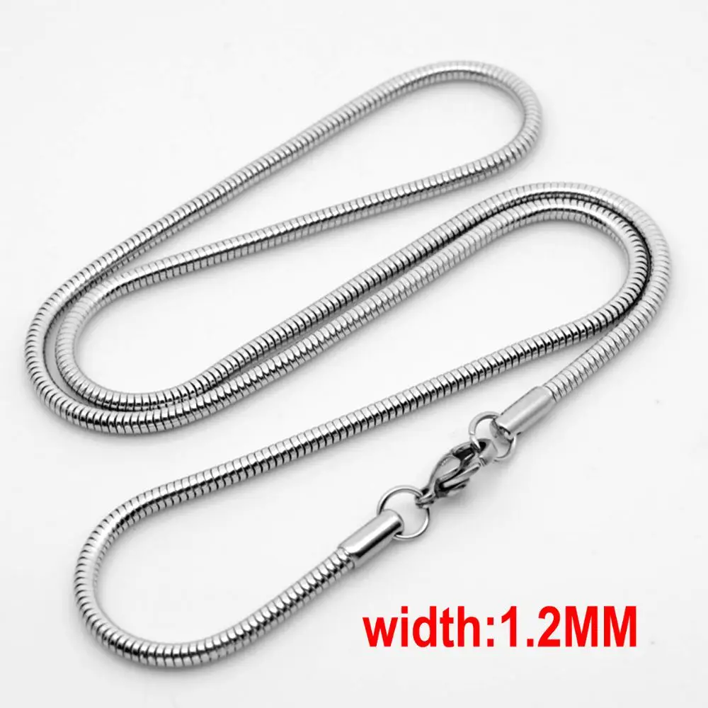 REGELIN 45/50/55/60 см Длина 316L Нержавеющая сталь цепь змея цепи Ключичное цепи карабины простой цепи Цепочки и ожерелья - Окраска металла: 1.2MM