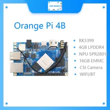 Pomarańczowy Pi 4B 4GB DDR4 + 16GB EMMC Flash Rockchip RK3399 z NPU SPR2801S obsługa androida Ubuntu Debian