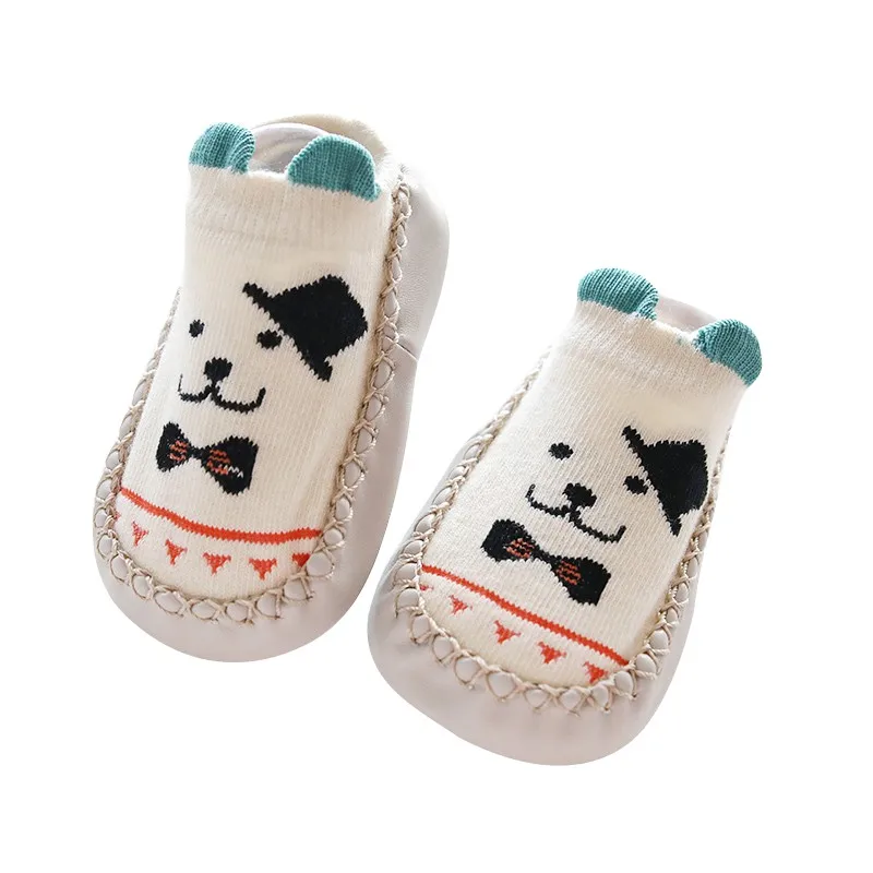 Забавные носки для новорожденных с резиновой подошвой младенцев сезон осень