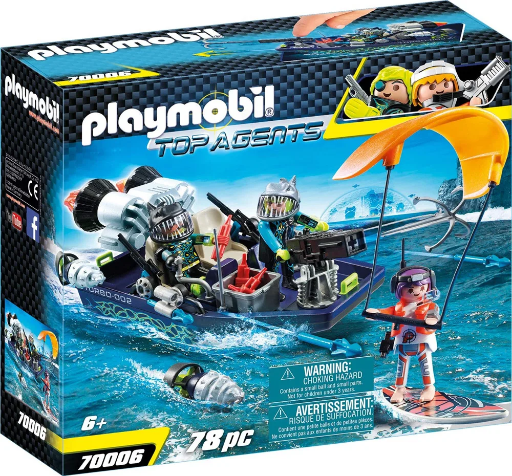 piedestal tolerance sko Playmobil harpoon boat agent boy puzzle toy car block assembly model  Children Toy Birthday Gift