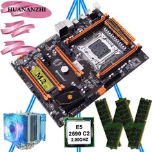 HUANANZHI deluxe X79 LGA2011 материнская плата с M.2 NVMe слотом cpu Xeon E5 2690 C2 2,9 ГГц с кулером ram 32G(4*8G) REG ECC