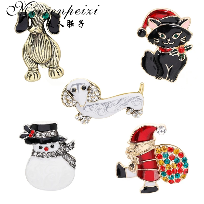 Meirenpeizi эмалевый Снеговик яркий булавка Рождественский подарок s Jingle Bell сапоги