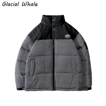 

GlacialWhale Down Jacket Men Winter Jacket Coat Casual Patchwork Windproof Oversized Hip Hop Streetwear Water proof Jackets Men