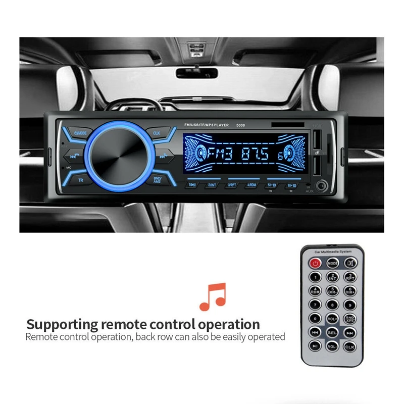 Автомобильный стерео аудио Bluetooth In-Dash Fm Aux вход приемник Tf 2 Usb Mp3 плеер