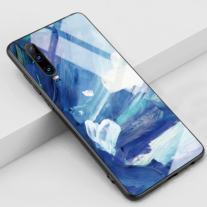 Чехол для телефона huawei p 30 Y7, художественный защитный чехол из закаленного стекла для huawei p 20 p smart plus, подарки