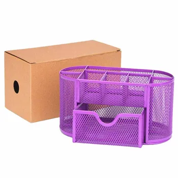 

Pen Holder Organizer Desktop Storage Metal MeshEmpty Container Round Pen Pencils Holder Stationery Storage Home Office Su