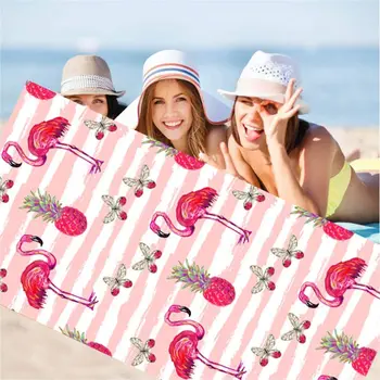 

Flamingo 100% Microfiber Beach Towel Travel Swim for Girls Boys Adults, 150X70cm