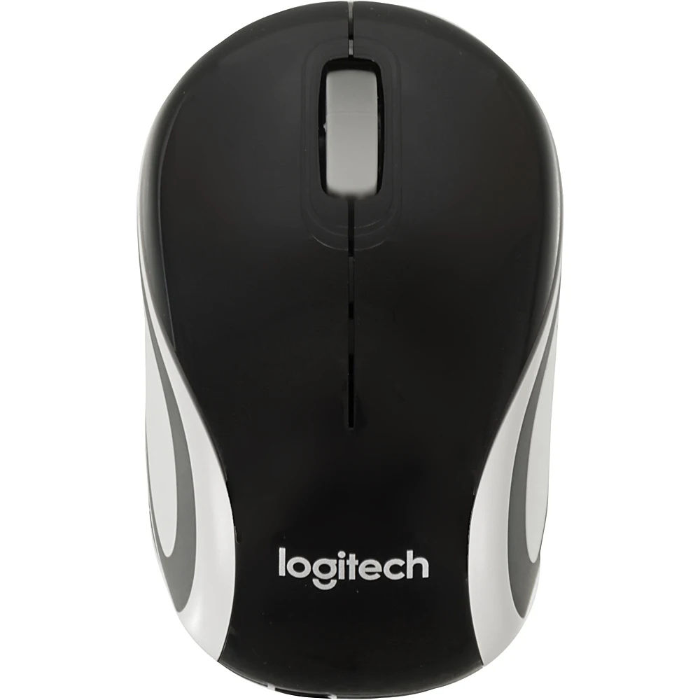 Мышь Logitech Mini M187 черный/серый оптическая(1000dpi) беспроводная USB для ноутбука(2but