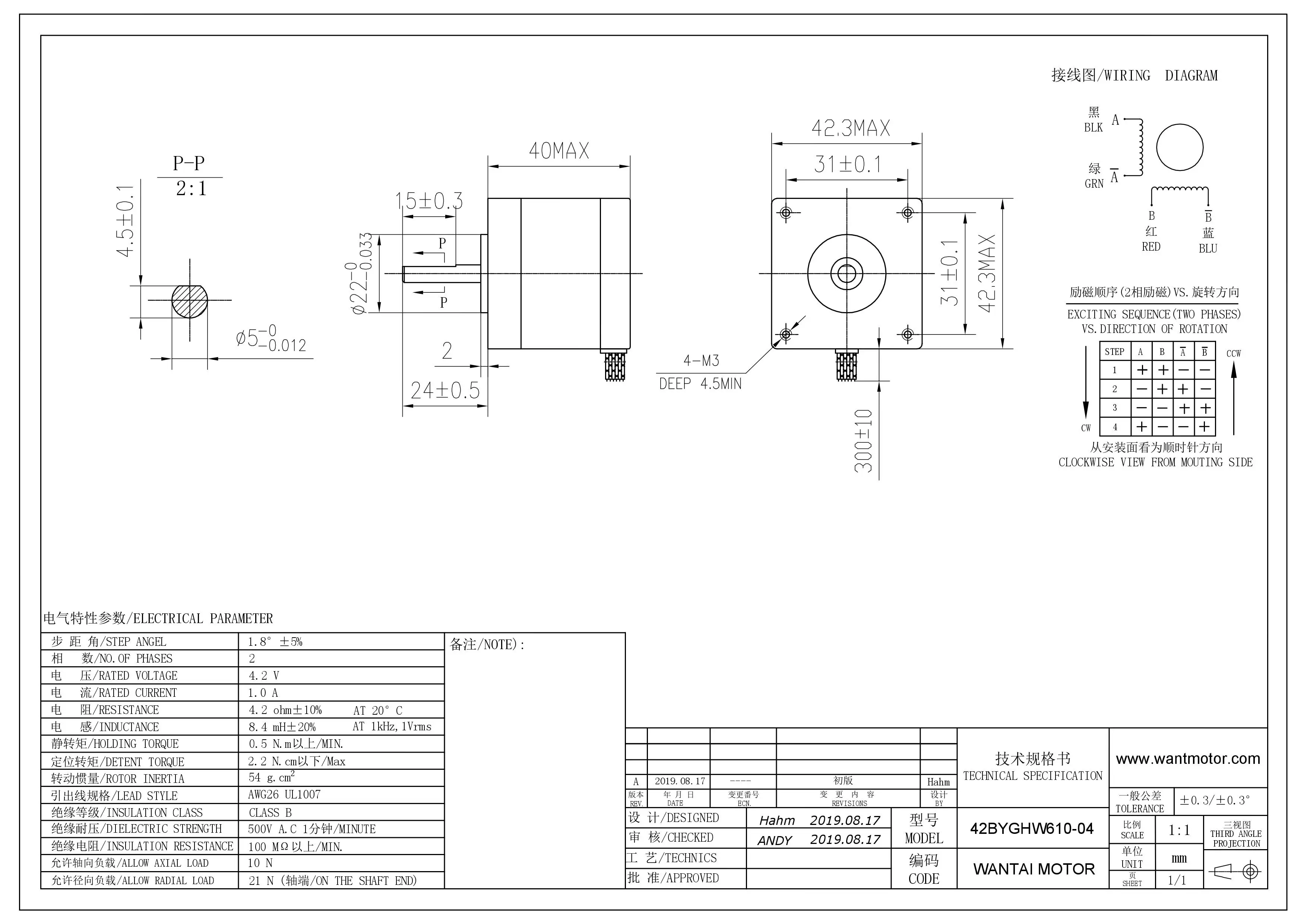 3D Reprap Makebot принтер, робот, 60 шт. Wantai 42BYGHW610, Nema 17 шаговый двигатель 5000g. cm, 1A CNC