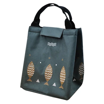 

Handbag Oxford Cloth Office School Student Insulated Lunch Bag Japanese-style Cartoon Dinner Container Foldable Portable