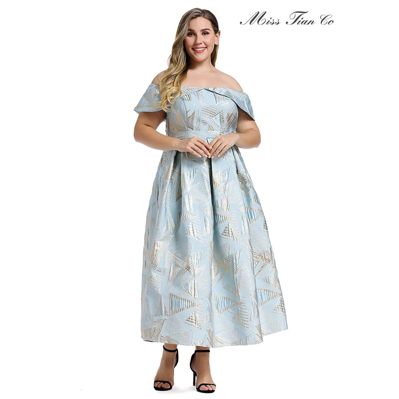 

Robe Hiver Femme 2019 Toleen Elegant Female Dress Plus Size A Line Women Dress High Waist Maxi Dresses Slash Neck Geometry Dress