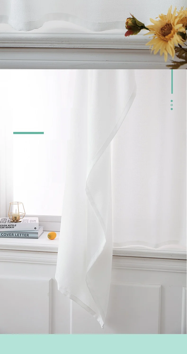 Modern Magic Paste Curtain Solid Color Tulle Door Window Drape Panel Sheer Velcro Grey Bedroom White Dormitory Blackout Cortinas