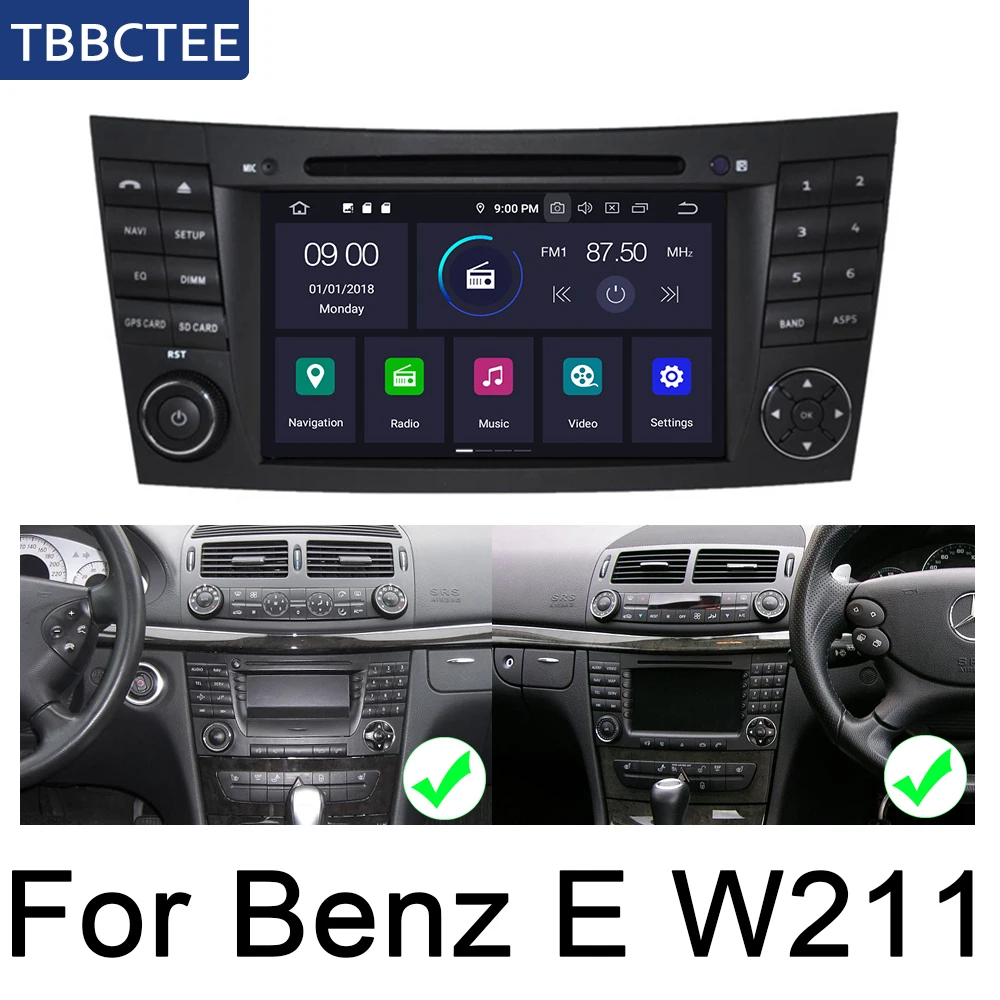 Для Mercedes Benz E Class W211 2002~ 2009 NTG Автомобильный мультимедийный плеер Android Радио DVD gps 8 ядер 4 ГБ 32 ГБ Bluetooth