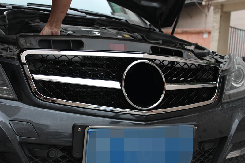 2007- год гоночная решетка для C класса W204 ABS Материал решетка решетки Замена Передняя Решетка переднего бампера
