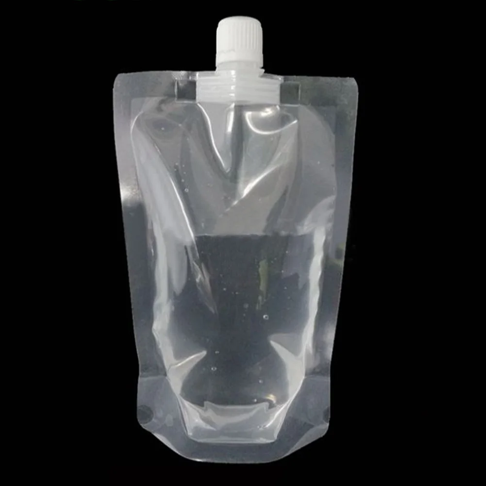 

100 Pcs Milk With Nozzle Durable Packaging Bag Disposable Drink Pouch Liquid Juice Transparent Sealed Coffee Stand Up Beverage