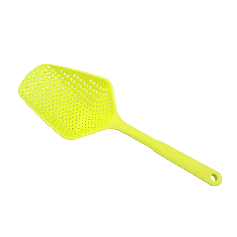 Fluorescent green Модные кухонные принадлежности большая ложка-сито паста термостойкий фильтр зеленый пластик дуршлаг дом кухонные принадлежности для супа - Цвет: Fluorescent green