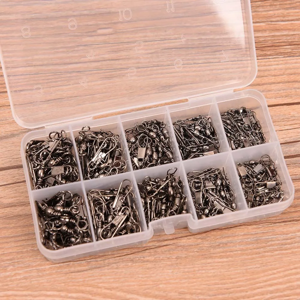 Lixada-200-St-cke-Schwenker-feste-Ringe-Angeln-Stecker-Angeln-Wirbel-Snap-5-7-9-11 (3)