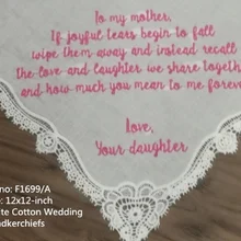 12 шт., модные персонализированные женские кружевные носовые платки, подарок для невесты, свадебный платок, свадебные носовые платки, подарок для мамы