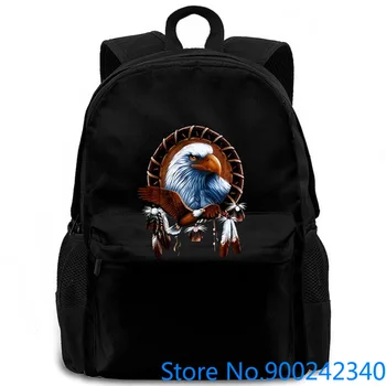 

Adler Kopf Indianer dela Traumfanger, Cowboy Motorrad women men backpack laptop travel school adult student