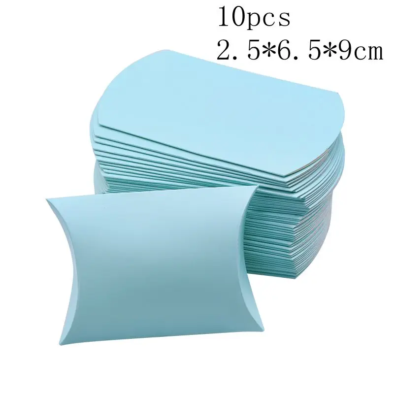 10pcs box blue 10 шт. мини-подарочная коробка для конфет на подушку, свадебные подарочные коробки из крафт-бумаги, вечерние подарочные коробки, упаковка для рождественской свадебной вечеринки - Цвет: 10pcs box blue