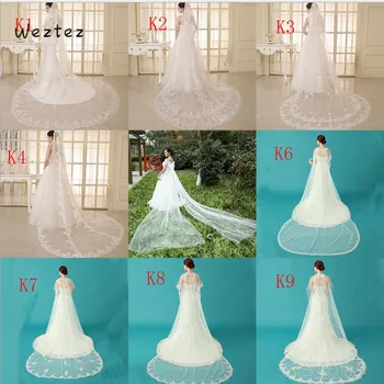 

Bridal Veil Elegant Ivory Cathedral Lace Wedding Veils Petals Edged Accessories TS289