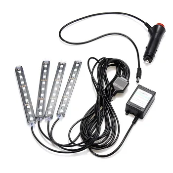 

1 Set Multicolor RGB LED Strip Light Interior Lights Atmosphere Neon Lamp Under Dash Lighting Kit with Remote Control Dropship