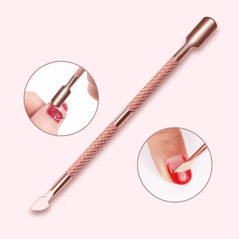 

1 Set Dual-ended Silver Stainless Steel Nail Cuticle Remover Rod Rose Gold Stick Rod Nail Art Manicure Tool 2 Usage Remove Gel