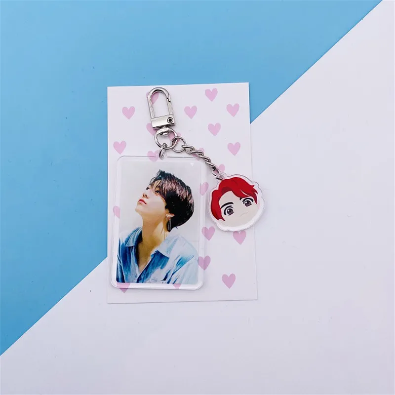 KPOP Bangtan брелок для ключей для мальчиков Аниме Кулон JUNG KOOK SUGA J-HOPE карта душа Persona Love Yourself сумка Подвеска Декор - Цвет: JUNG KOOK