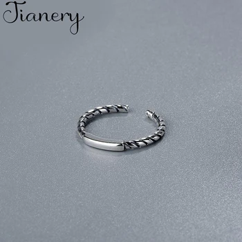 

JIANERY Punk Vintage 925 Sterling Silver Simple Rings For Women Men Engagement Rings Girls Party Gifts Anillos 2019
