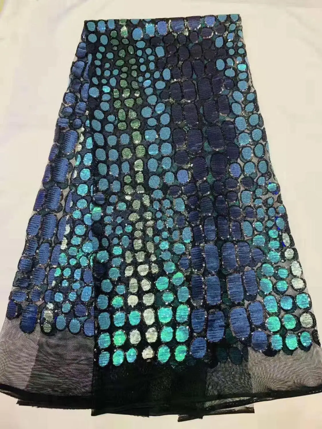 5yards/pc) high quality African sequins lace fabric handcut organza lace fabric with Cut hole and sequins for attractive dress
