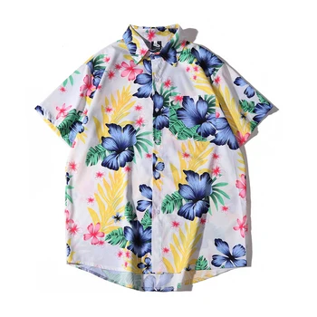 

Men Loose Casual Shirt with Short Sleeves Hawaiian Shirt for Men with Short Sleeves Men Printed Short-sleeved Shirt Men Shirts
