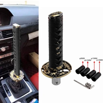 

TiOODRE Samurai Sword Shift Knob Shifter Black And Red Metal Weighted Sport With 12mm Hole Universal Motorcycle Accessories