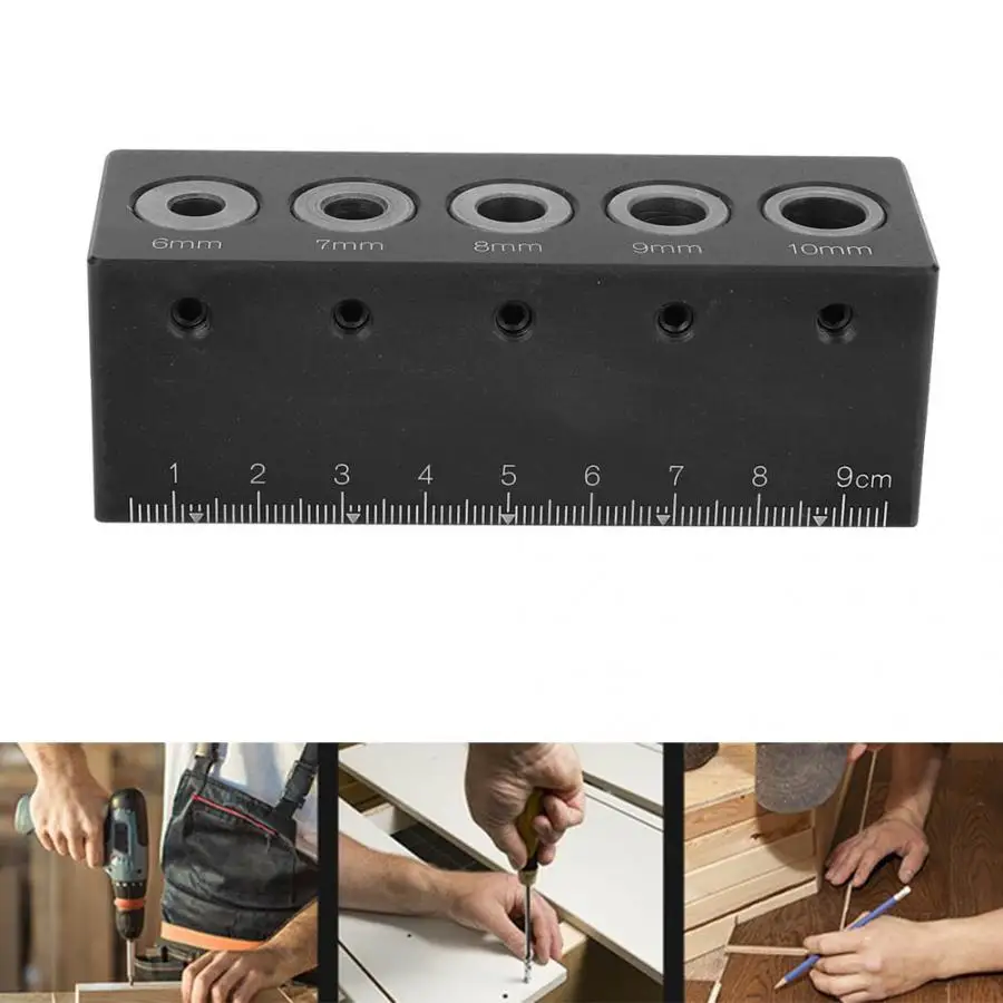 

Positioning Puncher Aluminium Alloy 90 Degree Round Hole Straight Angle Guide Woodworking Locating Tool Hole Puncher