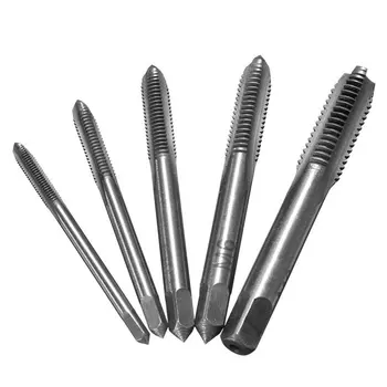 

5PCS/Set HSS M3 M4 M5 M6 M8 Machine Spiral Point Straight Fluted Screw Thread Metric Plug Hand Tap Drill Set Hand Tools Sale