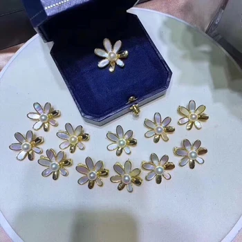 

Flower Nice Quality Brooch Pin Mountings Findings Settings Base Parts Fittings Women Accessories for Akoya Edison Pearls Beads