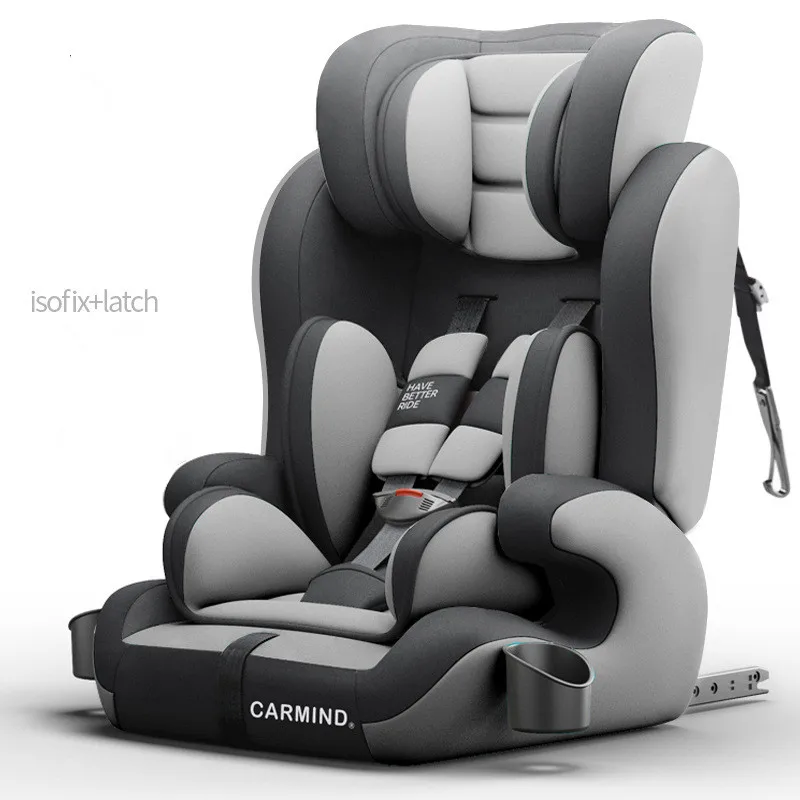 CARMIND детское автомобильное безопасное сиденье с подстаканником isofix мягкие автомобильные кресла с интерфейсом для 1-12 лет 9-36 кг автокресла - Цвет: COLOR7
