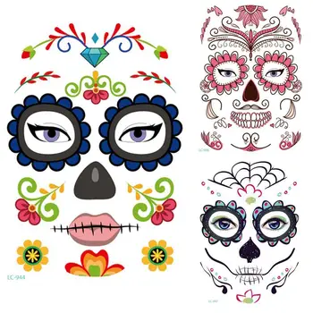 

1 PC Halloween Temporary Face Art Tattoo Beauty Skull Tatoo Sugar Paint Waterproof Face Tattoo Sticker Temporary Sti S6K4