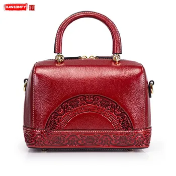 

Luxury Fashion Women's Handbags New Wave Wild Female Genuine Leather Shoulder Messenger Bag Embossing Girl Small Crossbody Bags