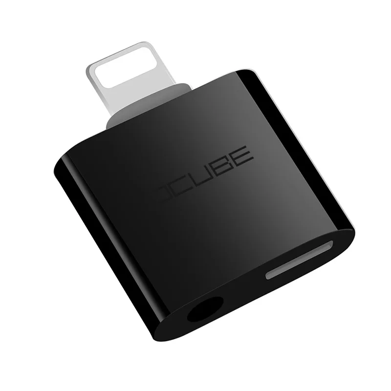 Освещение до 3,5 мм разъем для наушников адаптер для Iphone Xs Max Xr X 7 8 Plus наушники Usb Adaptador Aux кабель для зарядки сплиттер - Цвет: Black