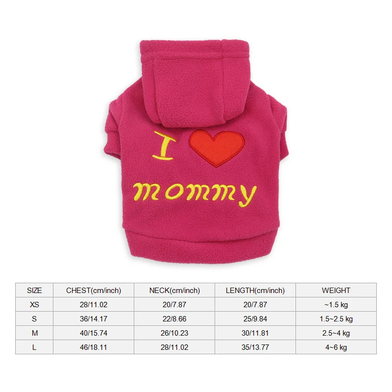 LOVEMOMMY-Pink Охранная толстовка одежда для собак маленькая жакеты для собак зимняя одежда для домашних животных для чихуахуа французский щенок бульдога куртка теплая кошка костюм XS-L - Color: LOVEMOMMY-Pink