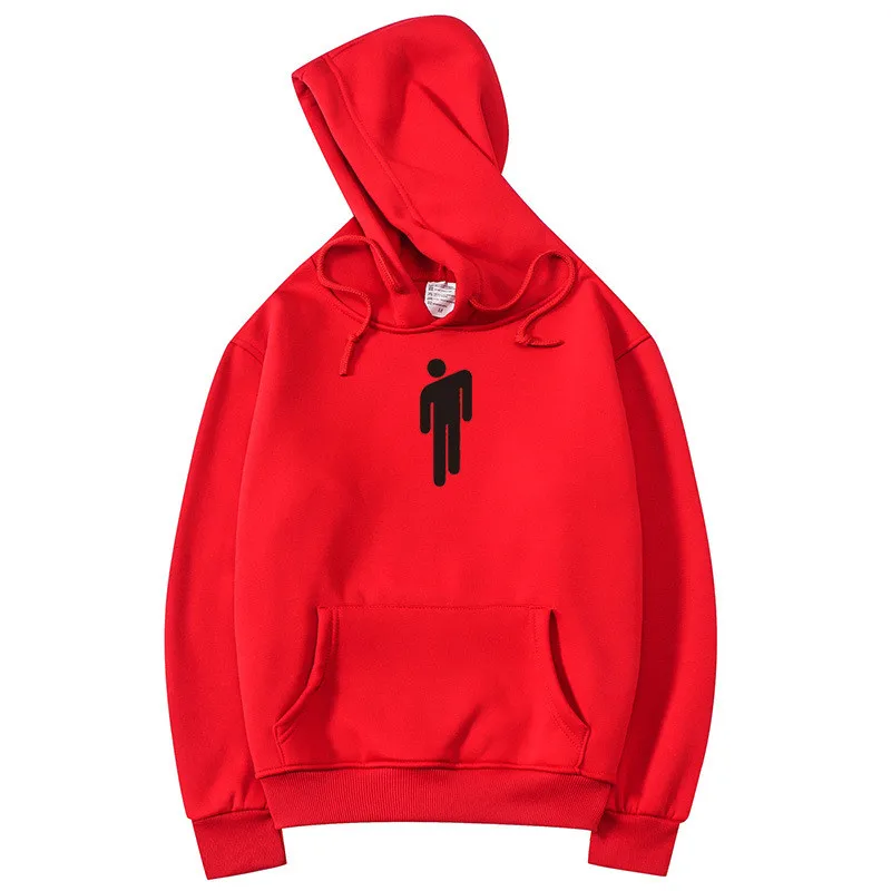 red hoodie Billie Eilish женские толстовки на осень и зиму, толстовки с капюшоном и длинным рукавом,, Повседневная модная уличная одежда - Цвет: red hoodie