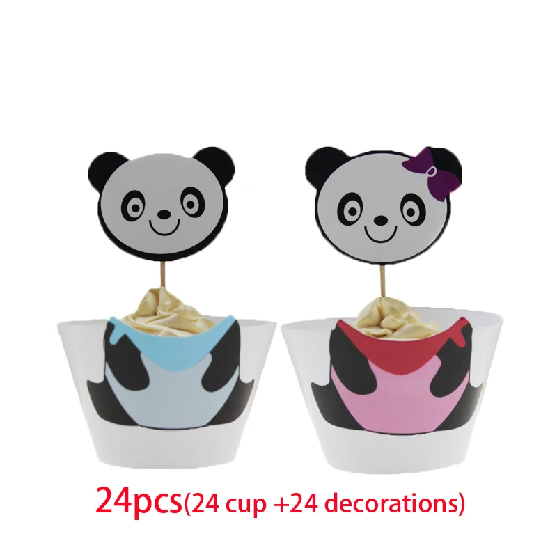 Panda 3-х уровневая подставка для кекса обертки шоколада с поставкой смотровым окошком и с изображением персонажей из мультфильма и торта десерт торт подставка для чашки для маленькой девочки с днем рождения