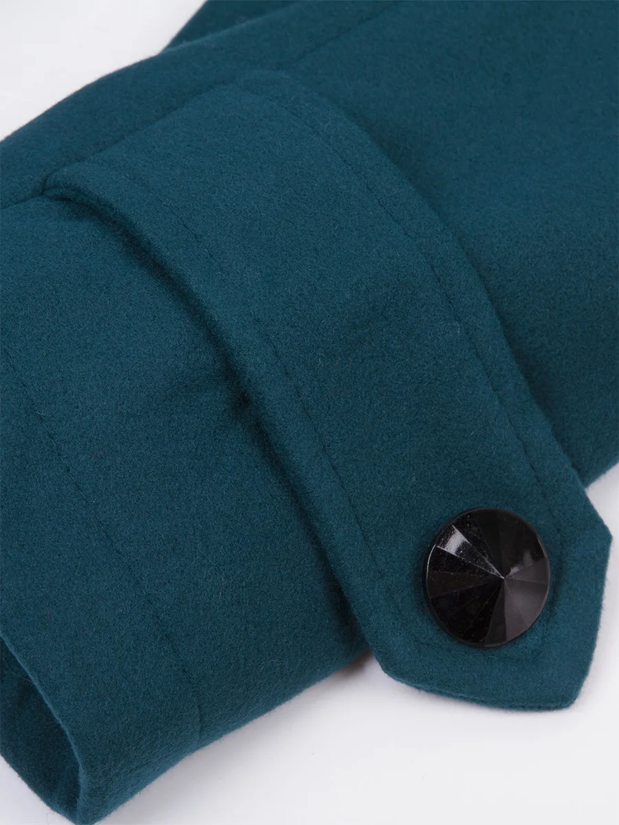 Women Coats Casual Vintage Elegant Winter Black Office Lady Plus Size Slim Hooded Button Green Female Fashion Retro Overcoats