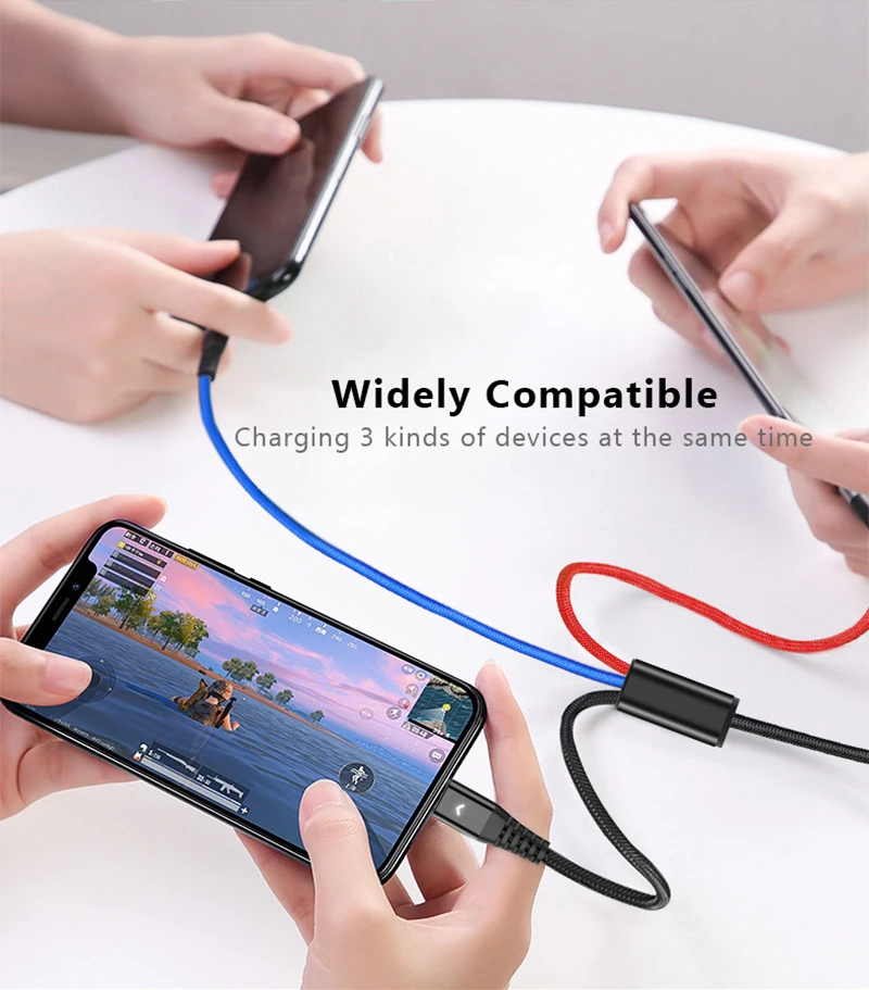 USB кабель для iPhone XS X 8 7 6 зарядное устройство 3 в 1 микро USB кабель для Android USB TypeC кабели для мобильных телефонов для samsung S9