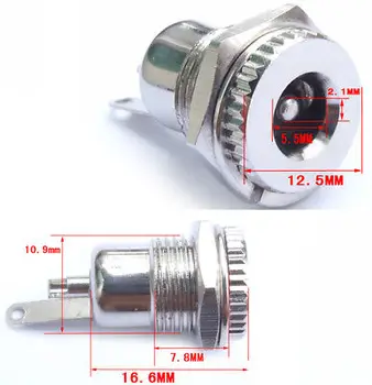 

DHL/EMS 100 PCS Copper 5.5mm 2.1mm DC PLUG 2.1 DC Power Socket-A8