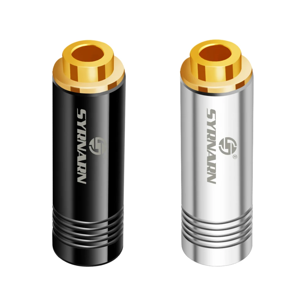 3Pcs SYRNARN shop 4 4mm 5Pole Headphone Plug Jack Audio Adapter For Sony NW WM1Z Female Converter Connector Black Silver