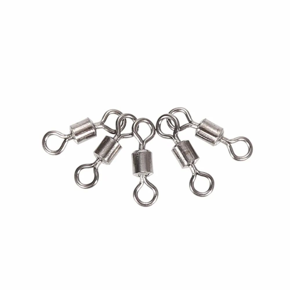 50pcs High Quality Ball Bearing Rolling Fishing Swivel Solid Rings Sea Fishing Hook Connector