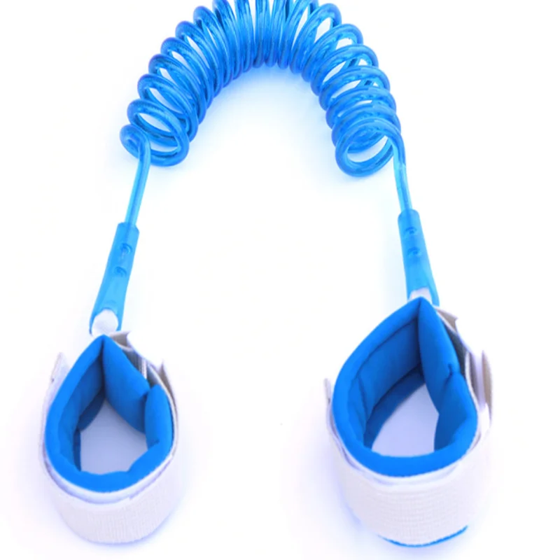 Модный 1,5 м браслет Harnais De saucurite ranglable Enfants Laisse Anti-perte Poignet lien Traction Corde bece Marcheur - Цвет: blue