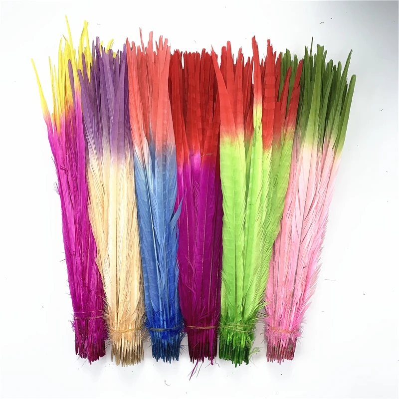 

100Pcs/lot Two Colors Ringneck Pheasant Tail Feathers for Crafts 40-45cm/16-18" Pheasant Feathers Decor Plumas Plume Decoration
