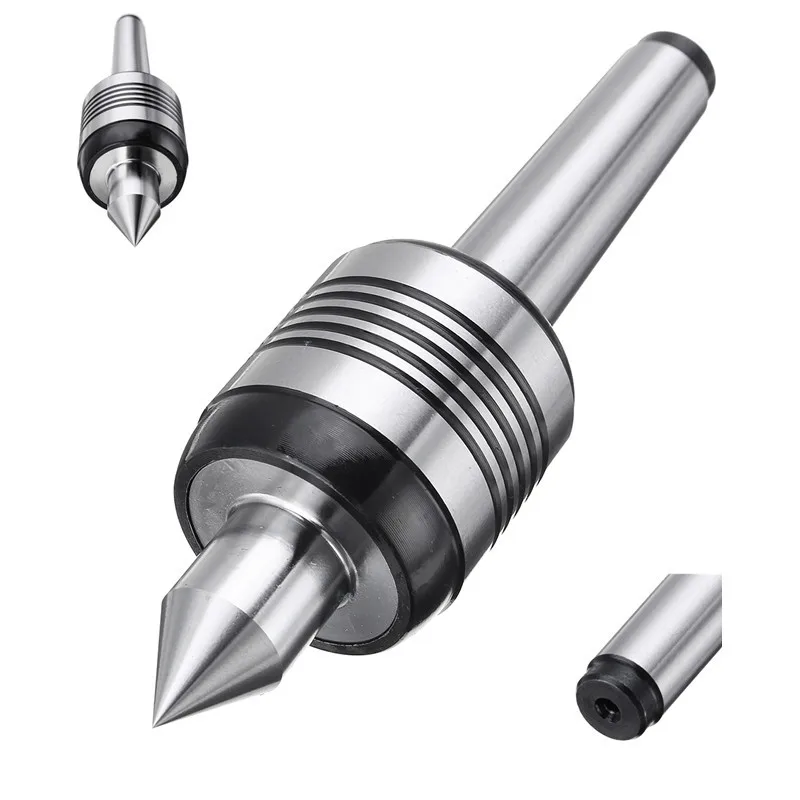 MT2 0.02 Inch 0.001 Accuracy Steel Lathe Live Center Morse Taper Tool Triple Bearing Tailstock Center CNC Cutter Lathe Tools